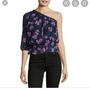 One shoulder Floral Blouse NWT